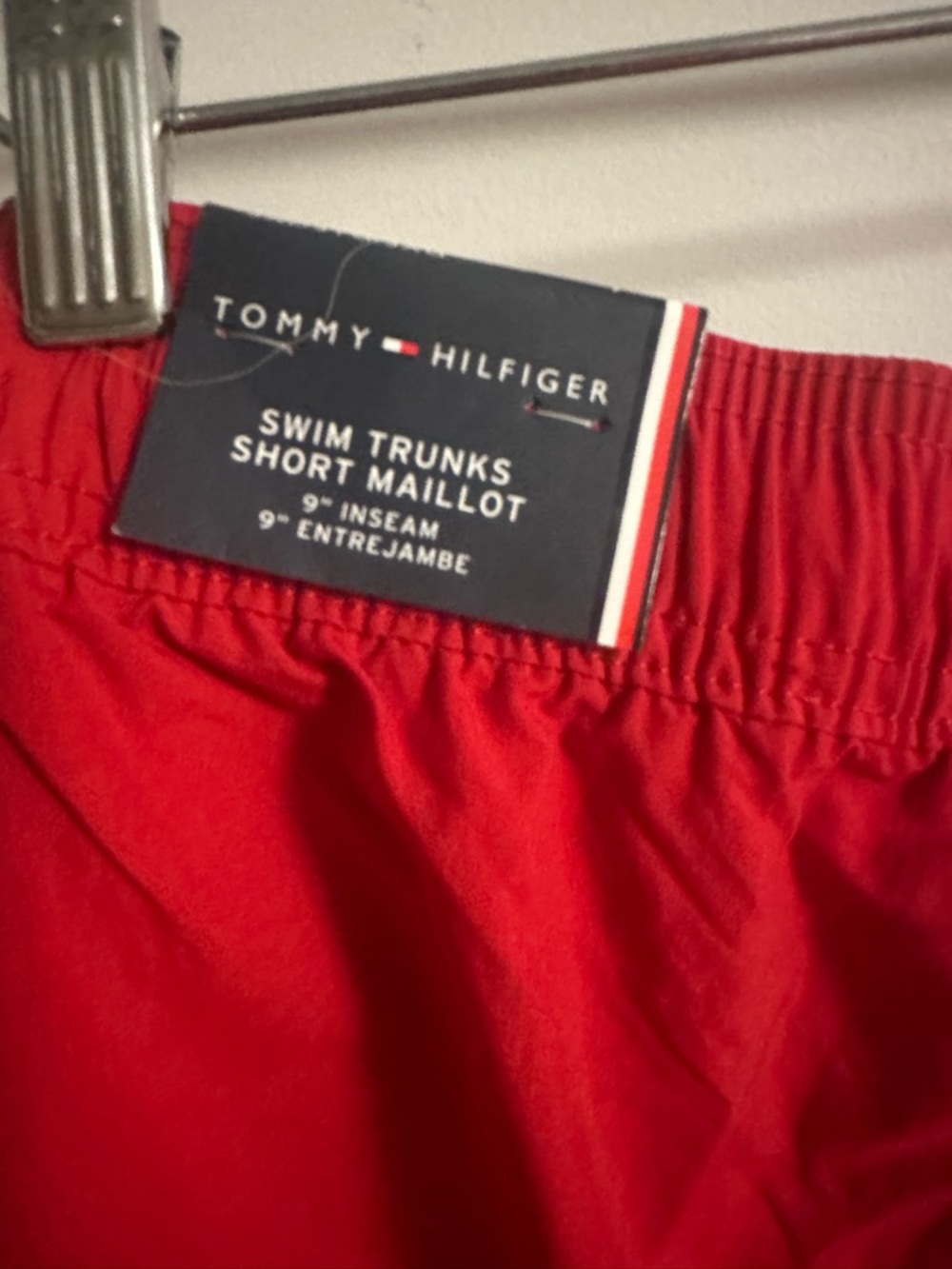 Tommy Hilfiger Red Drawstring Shorts with Naval Stripe Detail